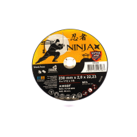 Диск отрезной по металлу и нержавеющей стали ninja тм o=230х22.23 мм t=2 мм(VIROK) Диск отрезной по металлу и нержавеющей стали ninja тм o=230х22.23 мм t=2 мм(VIROK)