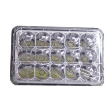 Фара LED прямоугольная 45W, 15 ламп, 167х107х74 мм, узкий (2-модовый ближний и дальний) луч (SLON)