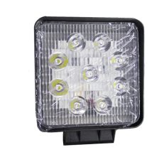Фара LED квадратна 27W, 9 ламп, 125х105х40 мм, розсіяний (вузький) промінь (SLON)