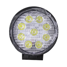 Фара LED кругла 27W, 9 ламп, 118х125x40 мм, широкий - дальнє світло (точковий) промінь (SLON)