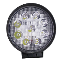 Фара LED круглая 27W, 9 ламп, 118х125x40 мм, широкий - дальний свет (точечный) луч (SLON)
