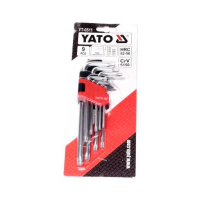 Ключи Torx Г-образные: Cr-V, Т10-Т50 короткие с отверстием, 9 шт. [6/36], комплект (YATO )