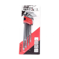 Ключі Torx Г-подібні: Cr-V, Т10-Т50 подовжені з отвором, 9 шт. [6/36], комплект (YATO )