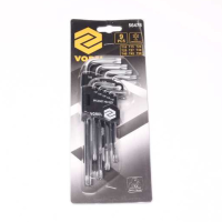 Ключі Torx L-подібні: Т10-Т50, Cr-V, 9 шт. [10/240], комплект (VOREL)