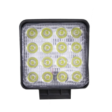 Фара LED квадратная 48W, 16 ламп, 107x126x55 мм, широкий (рассеянный ближний свет (поток) луч (SLON)
