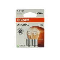 Лампа допоміжн. освітлення Р21W 12V 21W ВА15s (2 шт) blister eco-упаковка (вир-во OSRAM)