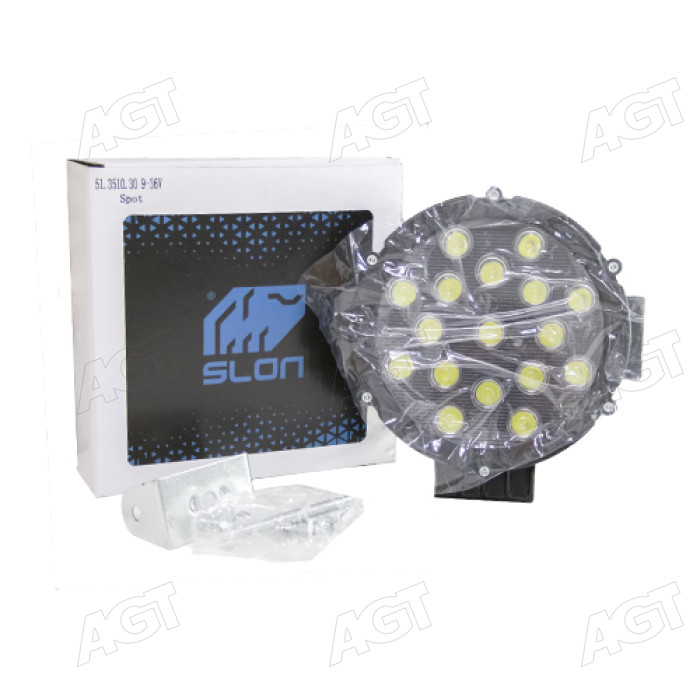 Фара LED кругла 51W, 17 ламп, 39x37.5x35.5 мм (SLON) Фара LED кругла 51W, 17 ламп, 39x37.5x35.5 мм (SLON)