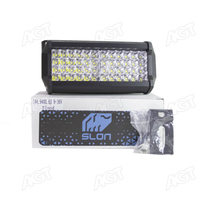 Фара LED прямоугольная 144W, 48 ламп, 165х75х65 мм, узкий (2-х режимный ближний и дальний) луч (SLON) Фара LED прямоугольная 144W, 48 ламп, 165х75х65 мм, узкий (2-х режимный ближний и дальний) луч (SLON)