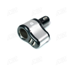 Автомобільний зарядний пристрій 2USB (12 / 24V - 5V 2,1A) і прикурювач (12/24 -5A 60W) <ДК>