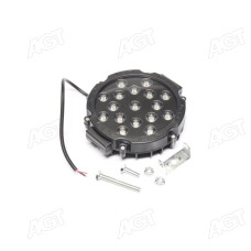 Фара LED кругла 51W (17*3W) 202*160*65мм, широкий промінь 12/24V 6000К (Руслан-Комплект)