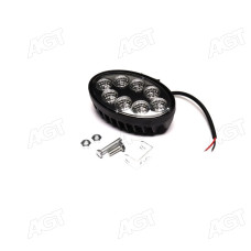 Фара LED овал 24W, 8 ламп, 140*80*55мм, широкий промінь 12/24V (Квант)