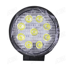Фара LED кругла 27W, 9 ламп, 118х125x40 мм, розсіяний (широкий) промінь (SLON)