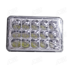 Фара LED прямокутна 45W, 15 ламп, 167х107х74 мм, вузький (2-модовий ближній та дальній) промінь (SLON)