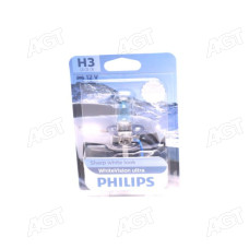 Лампа розжарювання H3 WhiteVision ultra 12V 55W P14,5s (+60) (3900K) 1шт. blister (вир-во Philips)