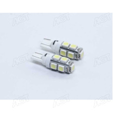 Лампа LED б / ц габарит і панель приладів T10 9SMD W5W 12V WHITE 2шт. блістер <TEMPEST>
