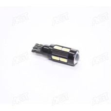 Лампа LED б/ц габарит,панель приладів, салон 12V T10 (W5W) W2.1x9.5D 10SMD CANBUS WHITE <TEMPEST>
