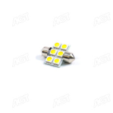 Лампа LED Софитная C5W 24V T11x31-S8.5 (6 SMD size5050) WARM WHITE <TEMPEST>