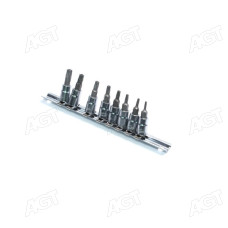 Набір біт п'ятигранних 1/4 TORX T8-T40 з отвором 8од. (TOPTUL)