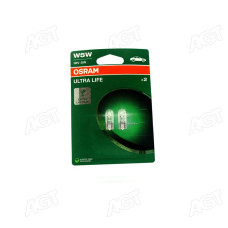 Лампа розжарювання W5W 12V 5W W2,1x9,5d Ultra Life (компл.) есо-упаковка (вир-во OSRAM)