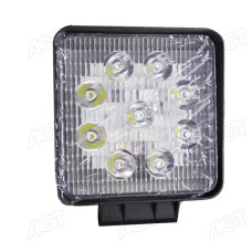 Фара LED квадратна 27W, 9 ламп, 125х105х40 мм, розсіяний (вузький) промінь (SLON)