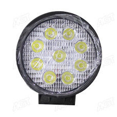 Фара LED кругла 27W, 9 ламп, 118х125x40 мм, широкий - дальнє світло (точковий) промінь (SLON)