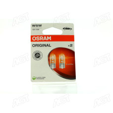 Лампа допоміжн. освітлення W5W 12V 5W W2,1X9, 5d ORIGINAL (2 шт) blister eco-упаковка (вир-во OSRAM)