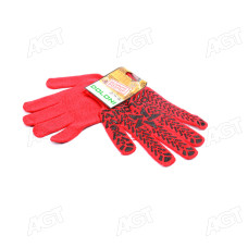 Рукавички Зірка з ПВХ-рисунком чорний/червоний 40/60 7 клас розмір 11 (DOLONI)