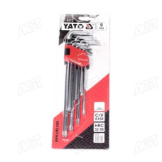 Ключі Torx Г-подібні: Cr-V, Т10-Т50 подовжені з отвором, 9 шт. [6/36], комплект (YATO )