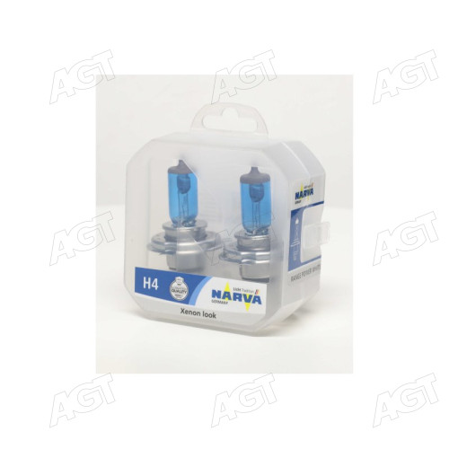 Лампа галогенная TWIN SET H4 12V 60/55W RANGE POWER WHITE (Производство Narva)