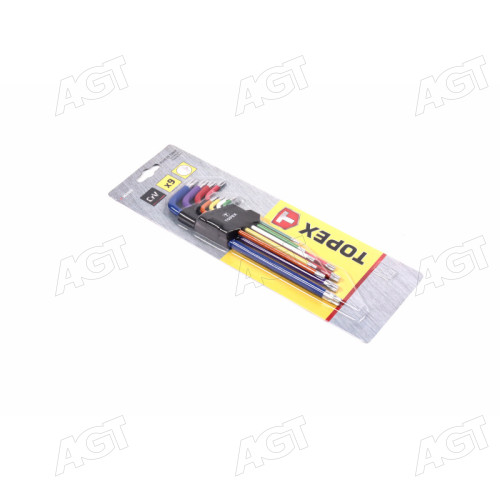 Шестигранні гайкові ключі Torx, Т10-Т50 мм, комплект з 9 шт.(TOPEX)