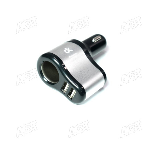 Автомобільний зарядний пристрій 2USB (12 / 24V - 5V 2,1A) і прикурювач (12/24 -5A 60W) <ДК>