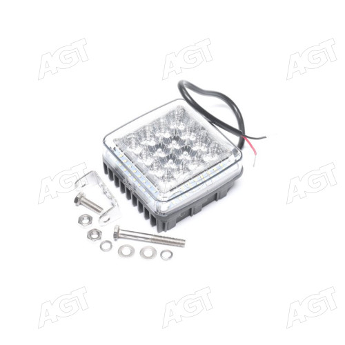 Фара LED прямокутна 27W, 16+36 ламп, 107*109мм, комбін. промінь 12/24V 6000K, 3600Lm (LITLEDA, JUBAN