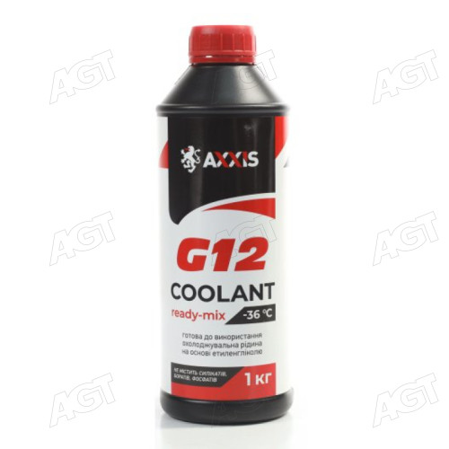 Антифриз RED G12 Сoolant Ready-Mix -36°C <AXXIS> (червоний) (Каністра 1кг)