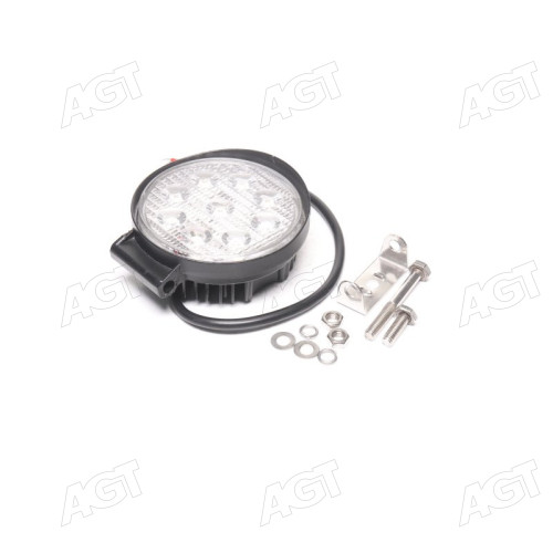Фара LED круглая 27W, 9 ламп, 110*128мм, 1800Lm широкий луч 12/24V 6000K (LITLEDA, JUBANA)