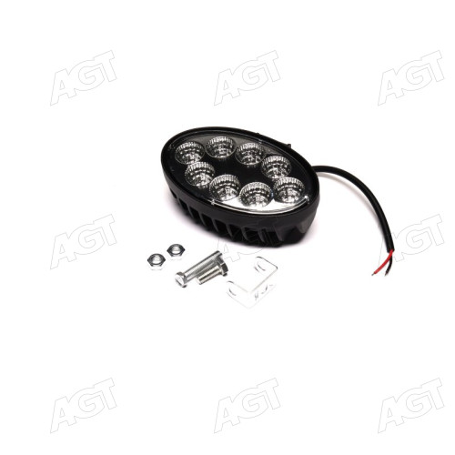 Фара LED овал 24W, 8 ламп, 140*80*55мм, широкий промінь 12/24V (Квант)