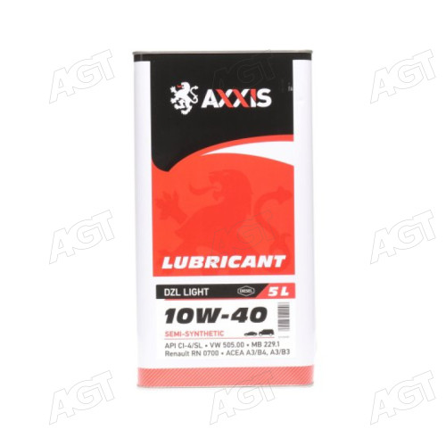 Олива моторн. AXXIS 10W-40 DZL Light (Каністра 5л)