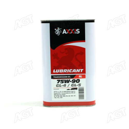 Масло трансмисс. AXXIS 75W-90 GL-4/GL-5 (Каністра 1л)
