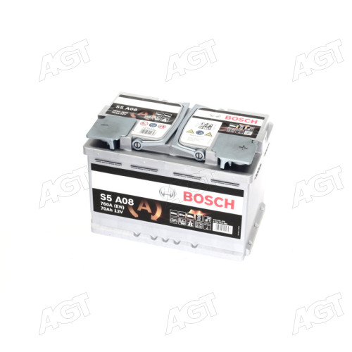 Акумулятор 70Ah-12v BOSCH AGM (S5A08) (278х175х190), R, EN 760