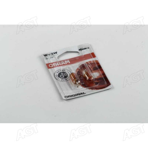 Лампа вспомогат. освещения WY5W 12V 5W W2,1x9,5d (2 шт) blister (пр-во OSRAM)