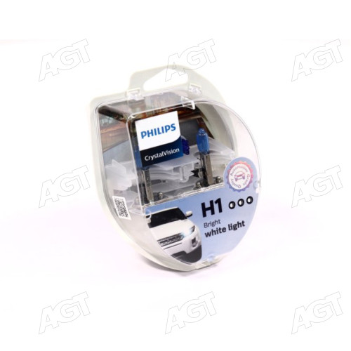 Лампа розжарювання H1 12V 55W P14,5s Cristal Vision + 2x W5W 4300K (вир-во Philips)