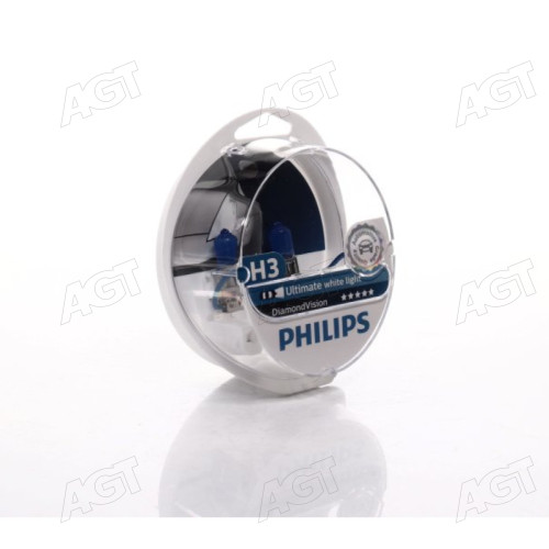 Лампа накаливания H3 12V 55W PK22s Diamond Vision 5000K (производство Philips)