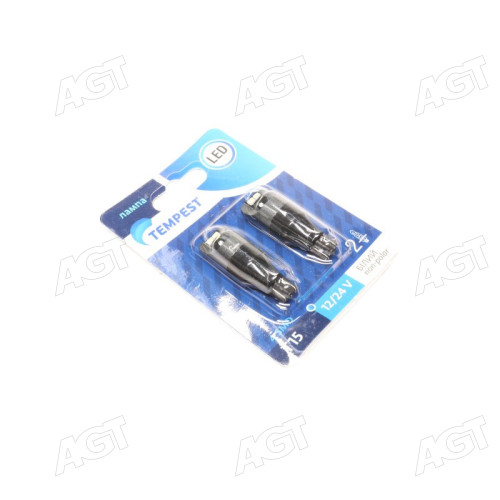 Лампа LED б/ц габарит,задний ход,салон 12/24V T15 4SMD Non-polar WHITE 2шт.блистер <TEMPEST PLUS>