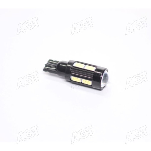 Лампа LED б/ц  габарит,панель приладів, салон 12V T10 (W5W) W2.1x9.5D 10SMD CANBUS WHITE  <TEMPEST>