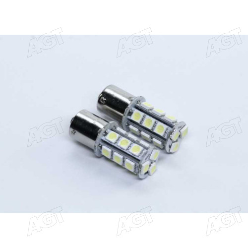 Лампа LED покажчиків поворотів і стоп-сигналів (18SMD) BA15S 12V WHITE 2шт. блістер <TEMPEST>