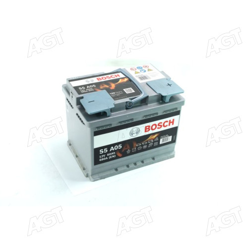 Аккумулятор   60Ah-12v BOSCH AGM (S5A05) (242х175х190),R,EN680 !КАТ. -20%