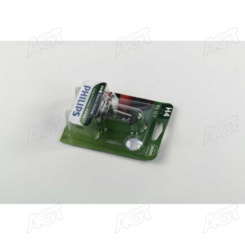 Лампа накаливания H4 12V 60/55W P43t-38 LongerLife Ecovision 1шт blister (производство Philips)