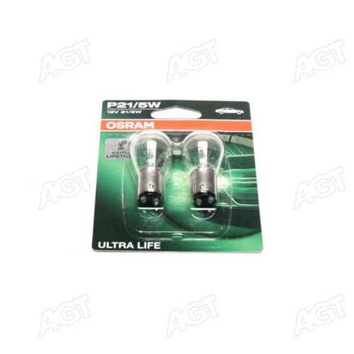 Лампа розжарювання P21/5W12V 21/5W BAY15d Ultra Life (Blister 2шт)(вир-во OSRAM)