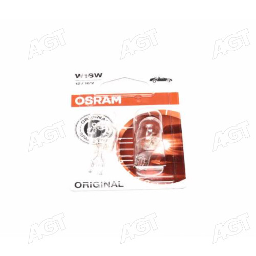 Лампа розжарювання W16W12V 16W W 2,1X9,5d ORIGINAL LINE (blister 2 шт) (вир-во OSRAM)