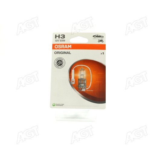 Лампа фарная H3 12v 55w Pk22s 1шт.blister eco-упаковка (производство OSRAM)