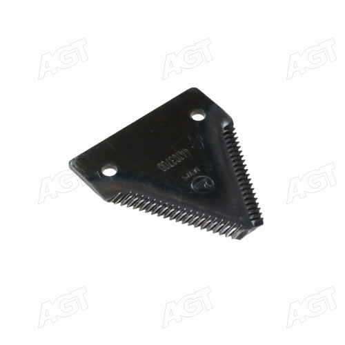 Сегмент ножа жатки AGCO/CNH 83x76x2,7; d=6,5мм. средняя насечка, 18 зубьев(441.037.00/844.291.03)(MWS